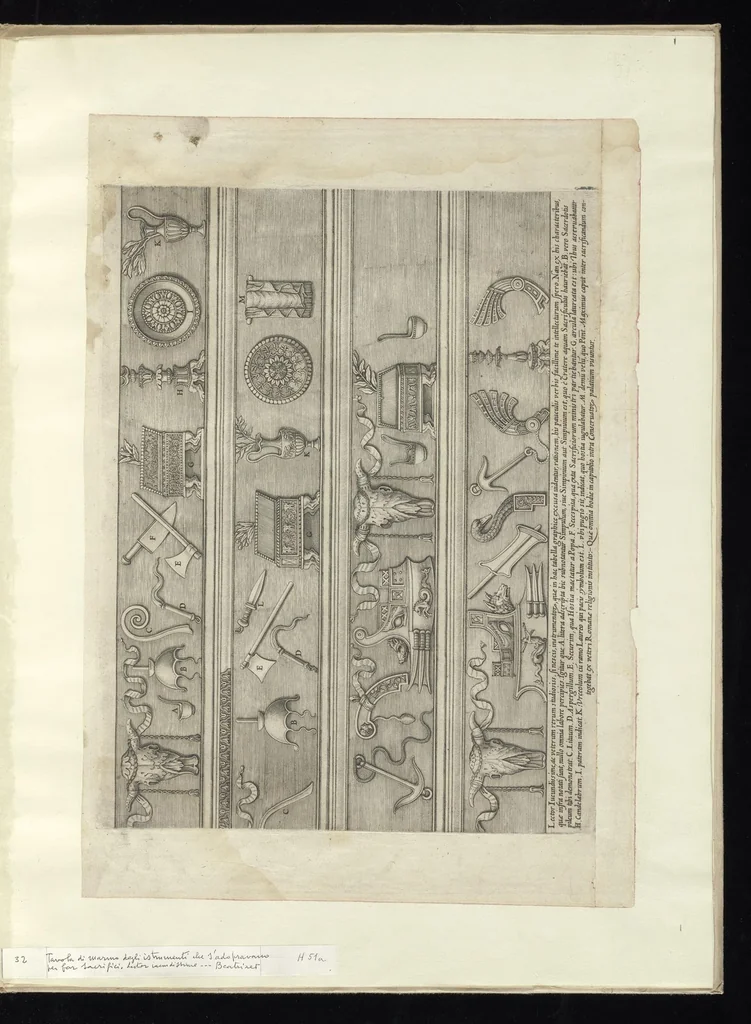 An illustration from Specvlvm Romanae magnificentiae : omnia fere qvaecvnq- in vrbe monvmenta extant partim ivxta antiqvam partim ivxta hodiernam formam accuratiss. delineata repraesentans : accesserunt non paucae tum antiquarum tum modernarum rerum urbis figurae nusquam antehac aeditae ..., 1544, leaf 68