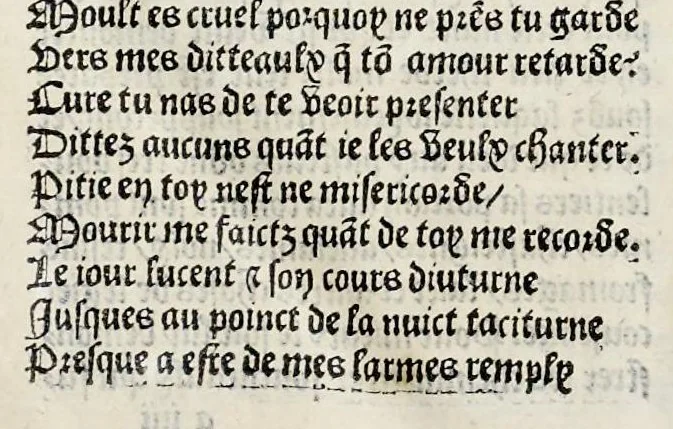 An illustration from Les oeuures de Virgile : translatees de latin en francoys, et nouuellement imprimees, veues et corrigees oultre les precedentes impressions : avec les histoires mises [et] posees chascune en son lieu, ainsi que lon pourra veoir dedans le liure, lesquelles sont moult recreatiues, 1540, leaf 17