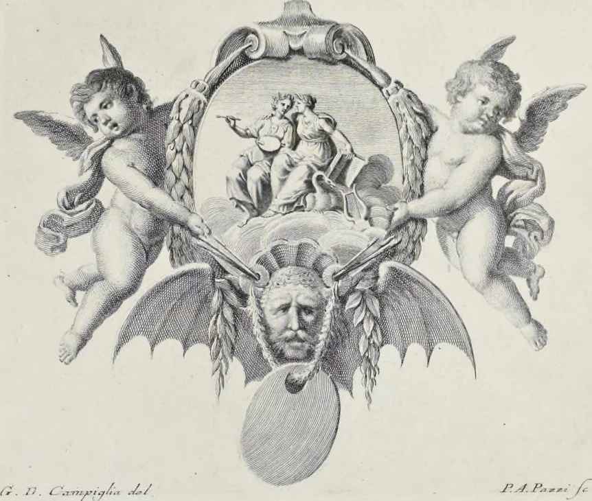 An illustration from Serie di ritratti degli eccellenti pittori : dipinti di propria mano che esistono nell'Imperial galleria di Firenze, 1752, leaf 176