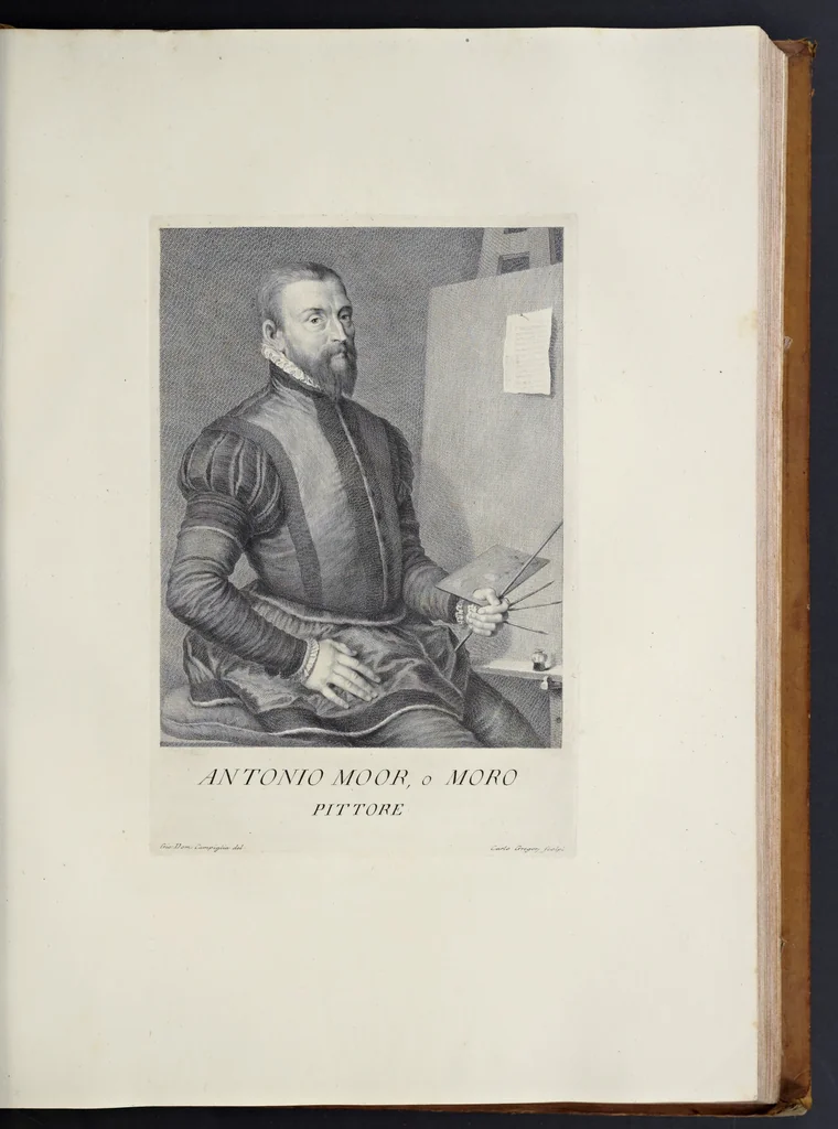 An illustration from Serie di ritratti degli eccellenti pittori : dipinti di propria mano che esistono nell'Imperial galleria di Firenze, 1752, leaf 204