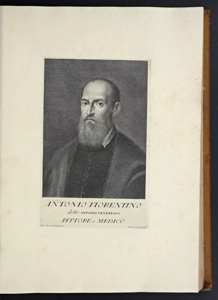 An illustration from Serie di ritratti degli eccellenti pittori : dipinti di propria mano che esistono nell'Imperial galleria di Firenze, 1752, leaf 22