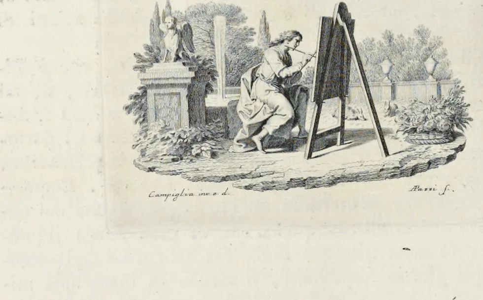 An illustration from Serie di ritratti degli eccellenti pittori : dipinti di propria mano che esistono nell'Imperial galleria di Firenze, 1752, leaf 191