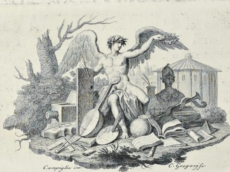 An illustration from Serie di ritratti degli eccellenti pittori : dipinti di propria mano che esistono nell'Imperial galleria di Firenze, 1752, leaf 281
