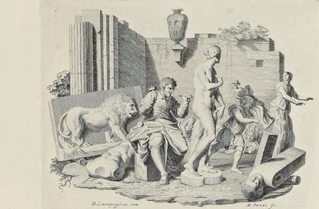 An illustration from Serie di ritratti degli eccellenti pittori : dipinti di propria mano che esistono nell'Imperial galleria di Firenze, 1752, leaf 32