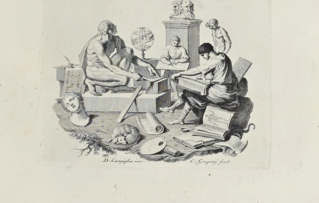 An illustration from Serie di ritratti degli eccellenti pittori : dipinti di propria mano che esistono nell'Imperial galleria di Firenze, 1752, leaf 324
