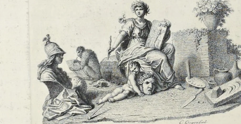 An illustration from Serie di ritratti degli eccellenti pittori : dipinti di propria mano che esistono nell'Imperial galleria di Firenze, 1752, leaf 343