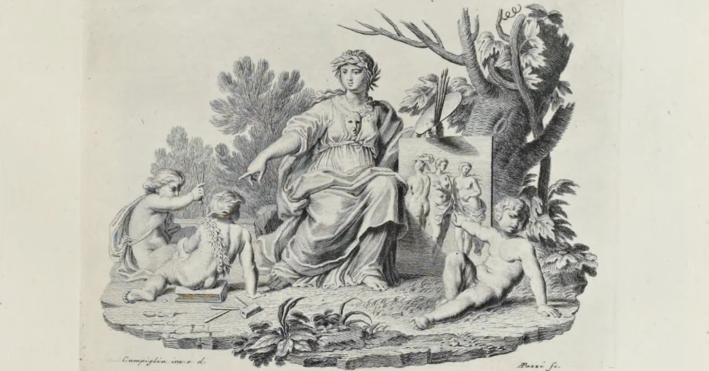 An illustration from Serie di ritratti degli eccellenti pittori : dipinti di propria mano che esistono nell'Imperial galleria di Firenze, 1752, leaf 358
