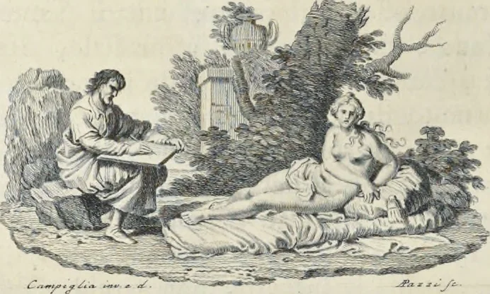 An illustration from Serie di ritratti degli eccellenti pittori : dipinti di propria mano che esistono nell'Imperial galleria di Firenze, 1752, leaf 413