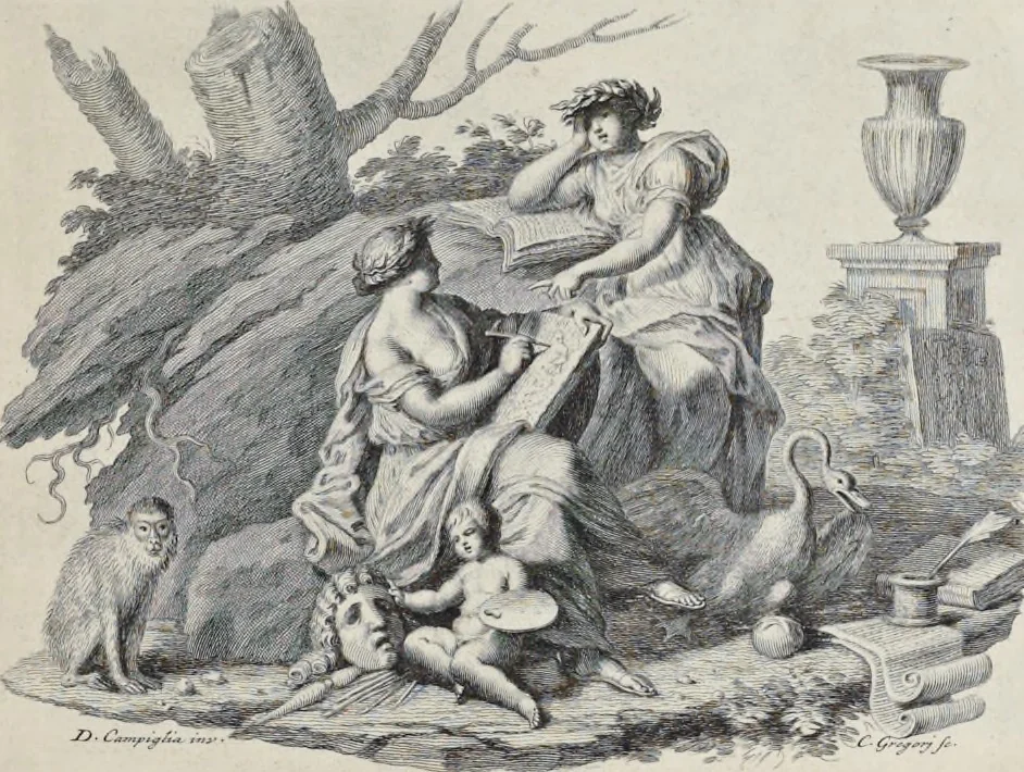 An illustration from Serie di ritratti degli eccellenti pittori : dipinti di propria mano che esistono nell'Imperial galleria di Firenze, 1752, leaf 54