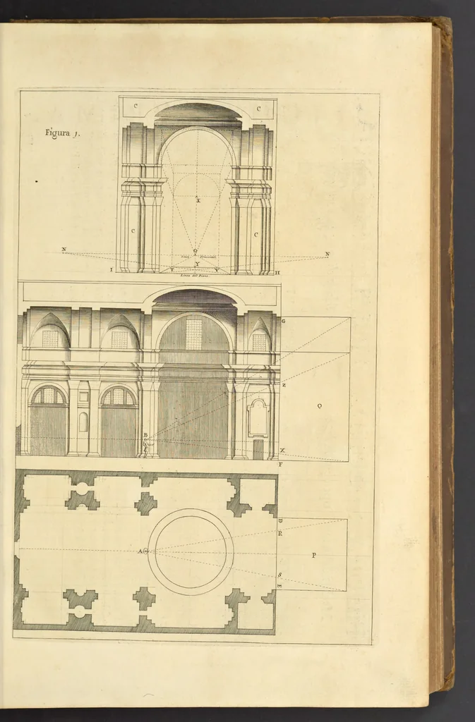 An illustration from Perspectiva pictorum et architectorum, 1693, leaf 20