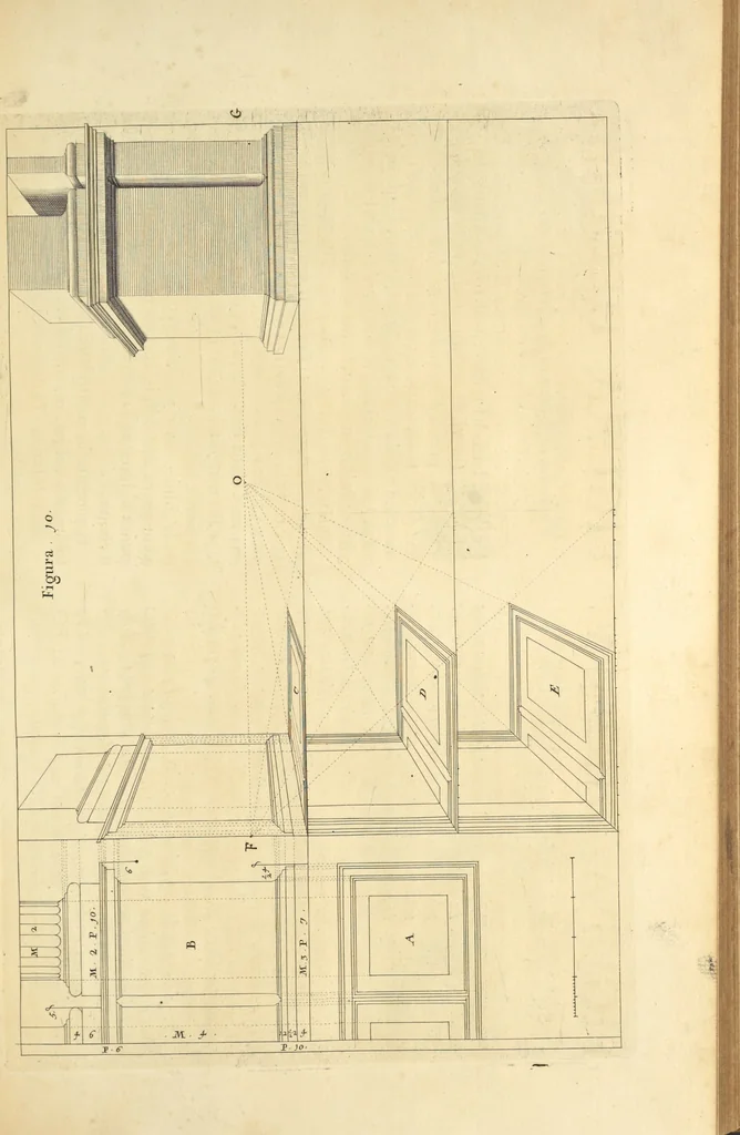 An illustration from Perspectiva pictorum et architectorum, 1693, leaf 38