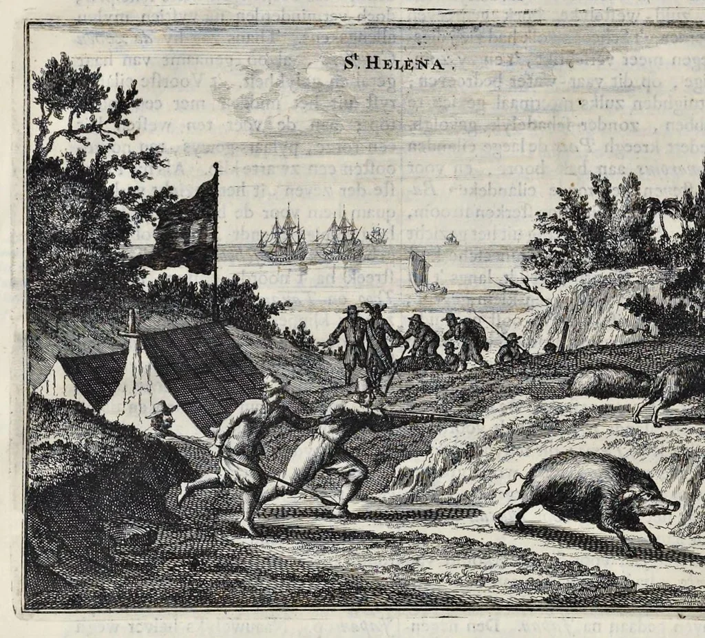 An illustration from Gedenkwaerdige gesantschappen der Oost-Indische maatschappy in't Vereenigde Nederland, aan de kaisaren van Japan : vervatende wonderlyke voorvallen op de togt der Nederlandtsche gesanten : beschryving van de dorpen, sterkten, steden, landtschappen, tempels, gods-diensten, dragten, gebouwen, dieren, gewasschen, bergen, fonteinen, vereeuwde en nieuwe oorlogs-daaden der Japanders : verçiert met een groot getal afbeeldsels in Japan geteikent : getrokken uit de geschriften en reis-aanteikeningen der zelve gesanten, 1669, leaf 39