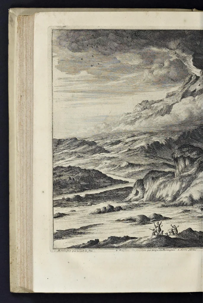 An illustration from Gedenkwaerdige gesantschappen der Oost-Indische maatschappy in't Vereenigde Nederland, aan de kaisaren van Japan : vervatende wonderlyke voorvallen op de togt der Nederlandtsche gesanten : beschryving van de dorpen, sterkten, steden, landtschappen, tempels, gods-diensten, dragten, gebouwen, dieren, gewasschen, bergen, fonteinen, vereeuwde en nieuwe oorlogs-daaden der Japanders : verçiert met een groot getal afbeeldsels in Japan geteikent : getrokken uit de geschriften en reis-aanteikeningen der zelve gesanten, 1669, leaf 511