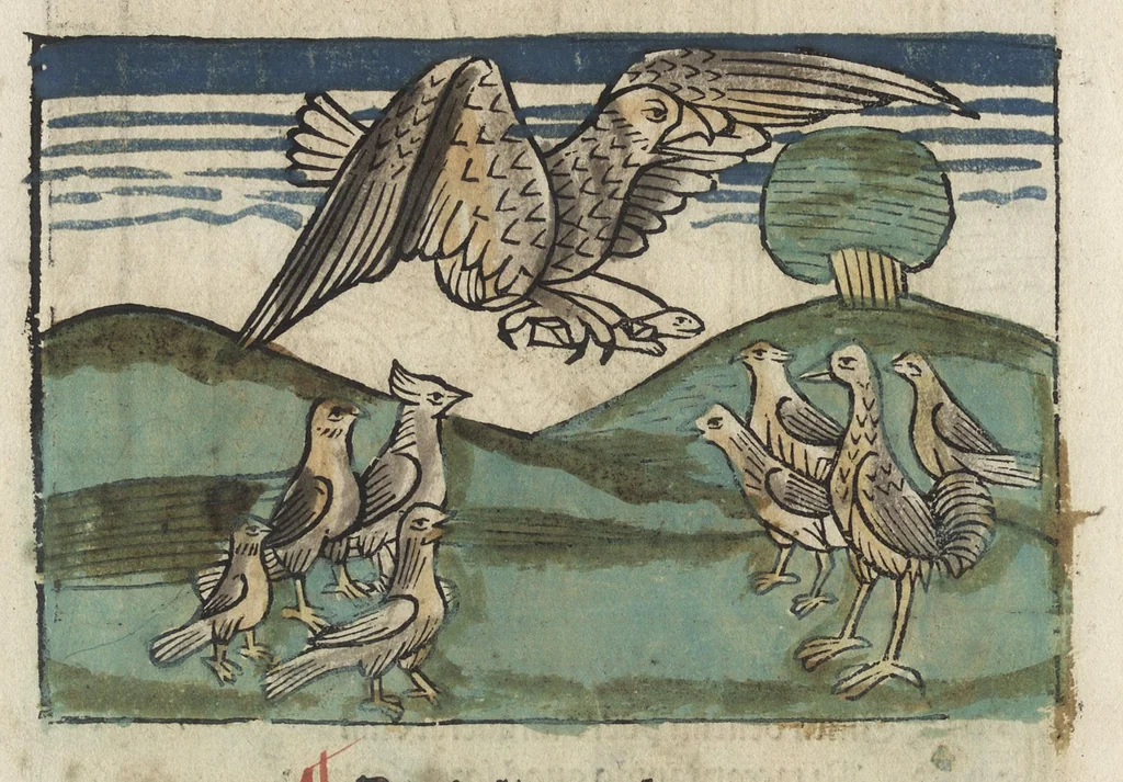 An illustration from Esopi appologi siue mythologi cum quibusdam carminum et fabularum additionibus, 1501, leaf 193