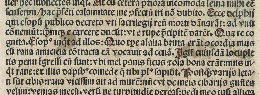An illustration from Esopi appologi siue mythologi cum quibusdam carminum et fabularum additionibus, 1501, leaf 47