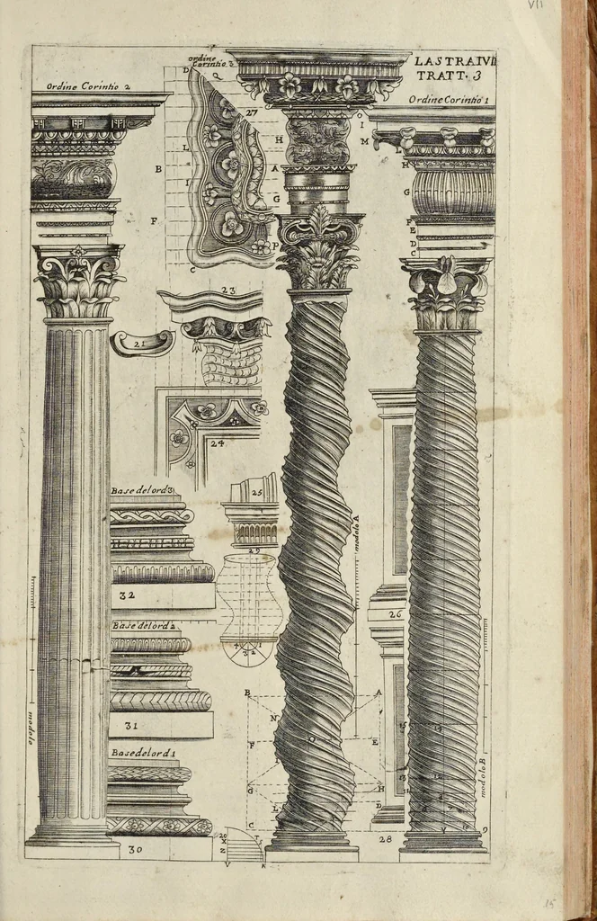 An illustration from Architettura civile : opera postuma, 1737, leaf 344