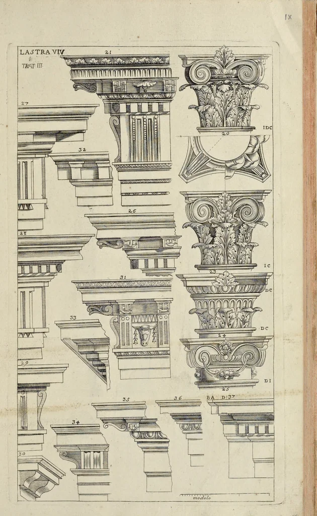 An illustration from Architettura civile : opera postuma, 1737, leaf 348