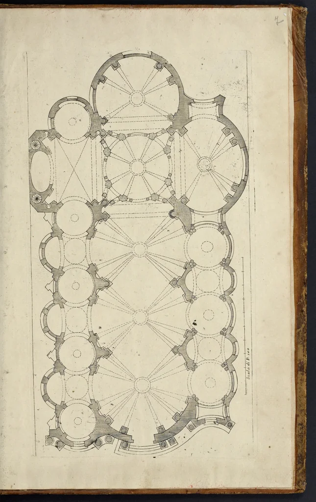 An illustration from Architettura civile : opera postuma, 1737, leaf 472