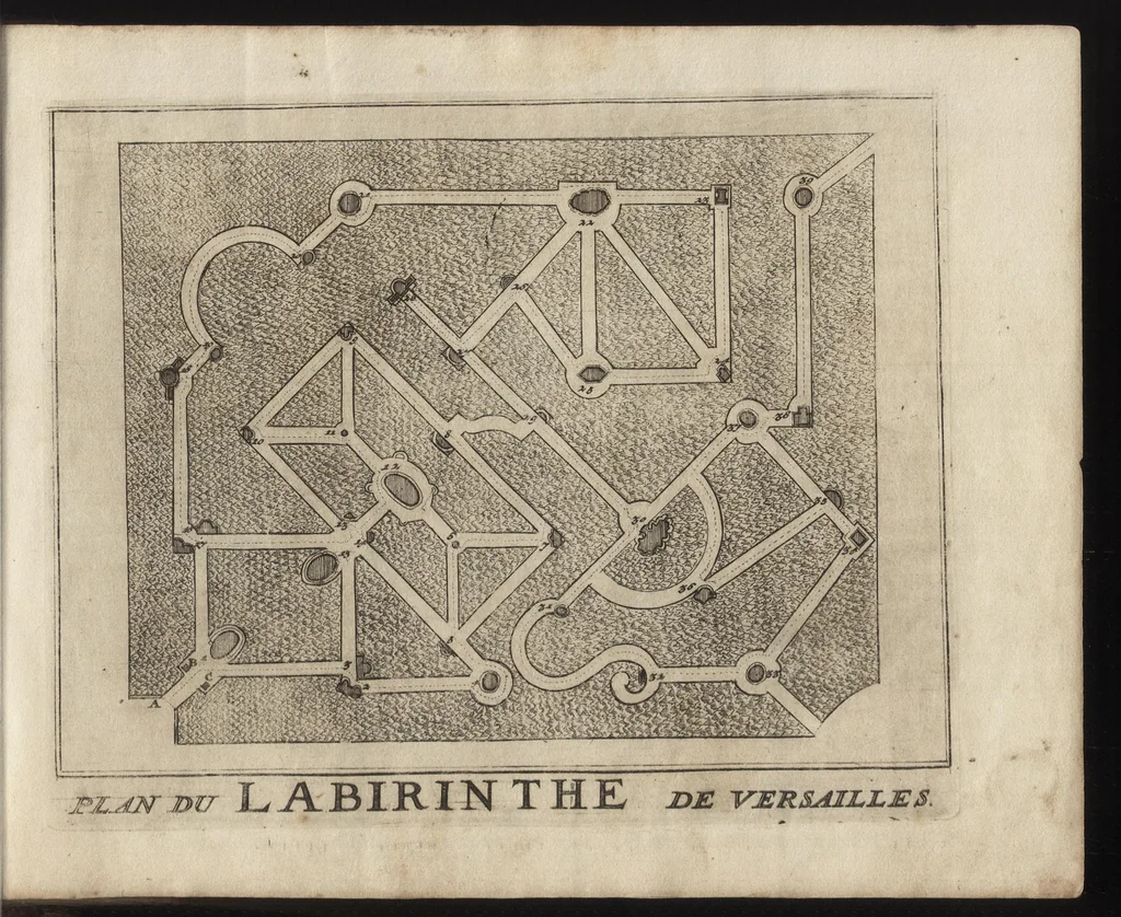 An illustration from Labyrinte de Versailles : suivant la copie à Paris, de l'Imprimerie royale, MDCXCIII, 1693, leaf 10