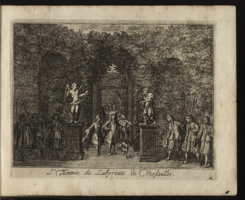 An illustration from Labyrinte de Versailles : suivant la copie à Paris, de l'Imprimerie royale, MDCXCIII, 1693, leaf 12