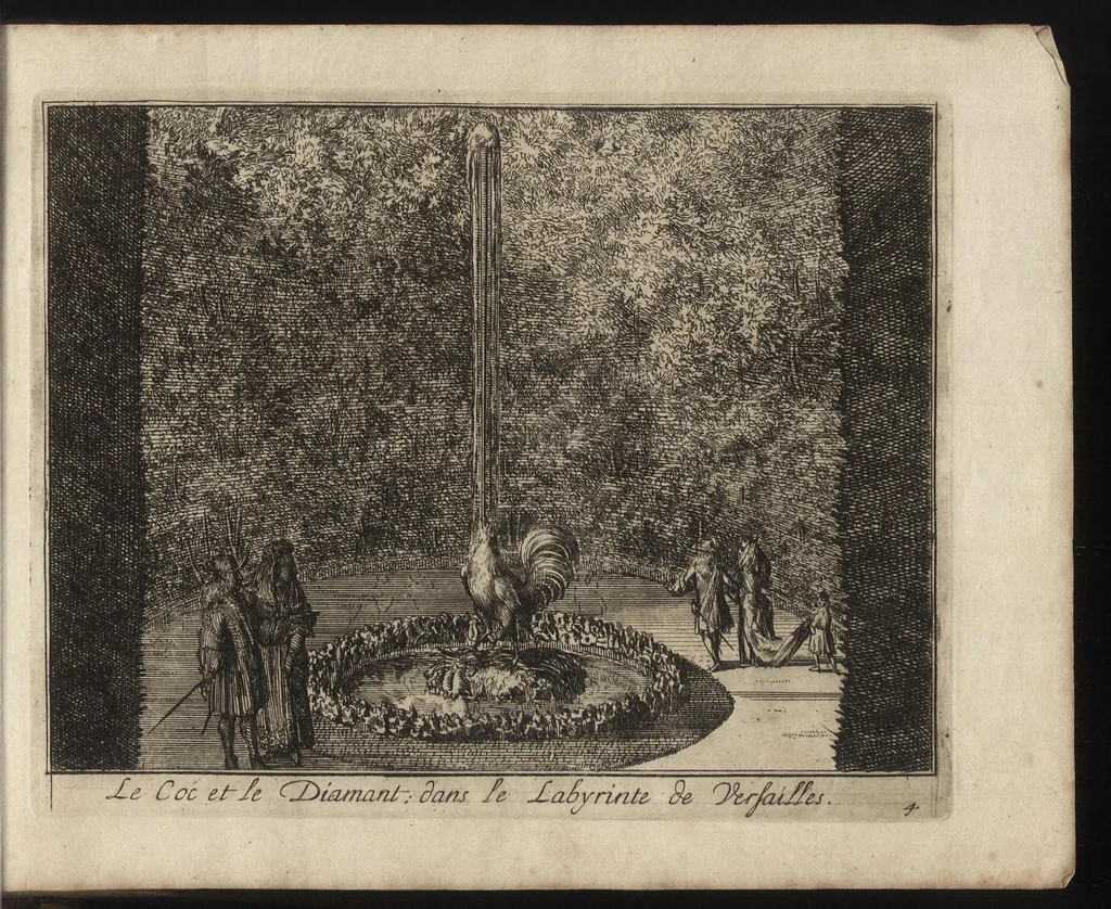An illustration from Labyrinte de Versailles : suivant la copie à Paris, de l'Imprimerie royale, MDCXCIII, 1693, leaf 20