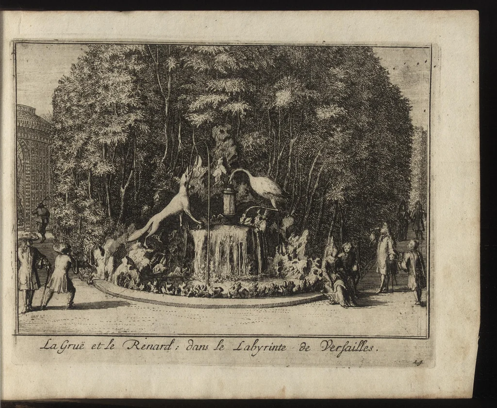 An illustration from Labyrinte de Versailles : suivant la copie à Paris, de l'Imprimerie royale, MDCXCIII, 1693, leaf 40