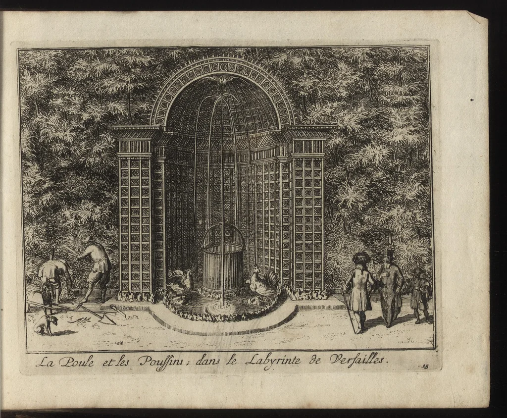An illustration from Labyrinte de Versailles : suivant la copie à Paris, de l'Imprimerie royale, MDCXCIII, 1693, leaf 42