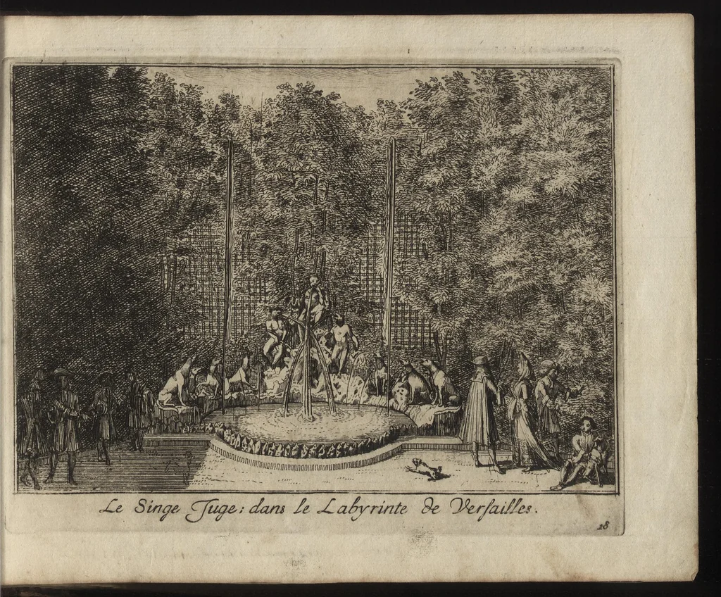 An illustration from Labyrinte de Versailles : suivant la copie à Paris, de l'Imprimerie royale, MDCXCIII, 1693, leaf 48