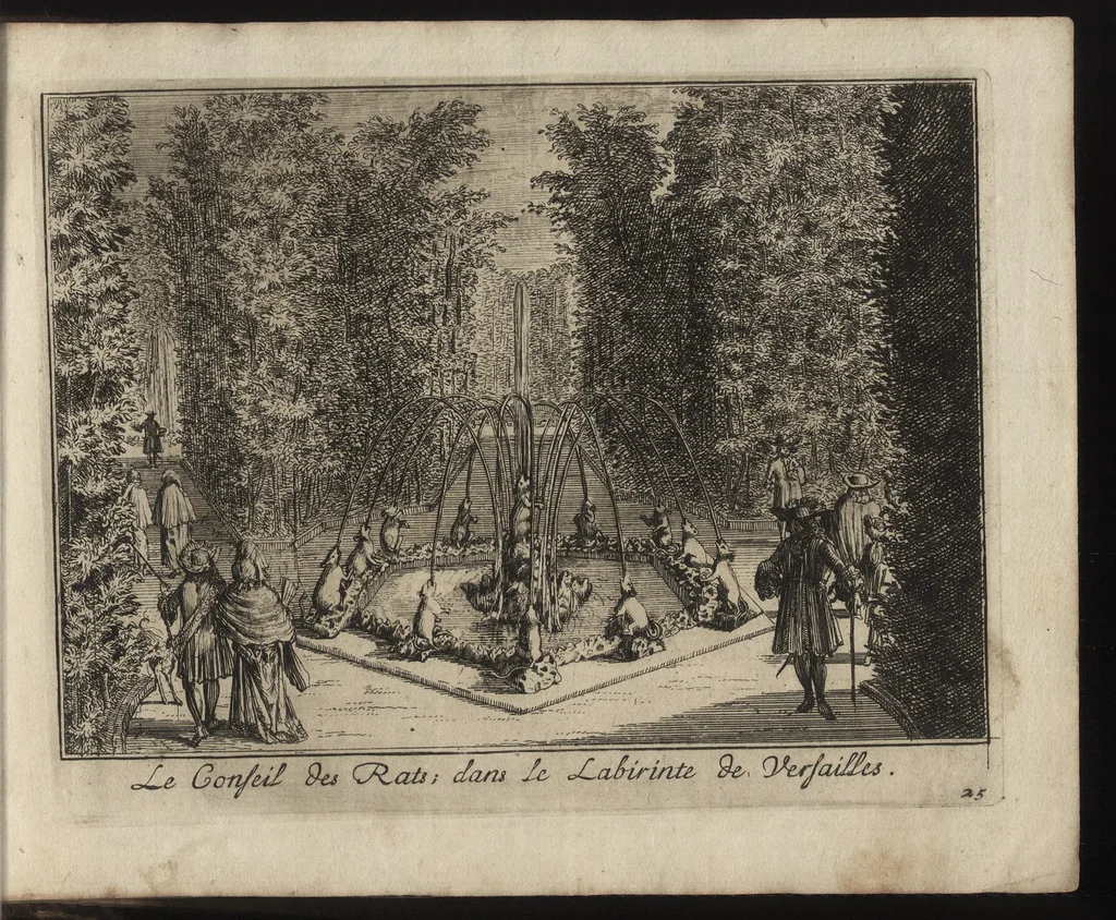 An illustration from Labyrinte de Versailles : suivant la copie à Paris, de l'Imprimerie royale, MDCXCIII, 1693, leaf 62