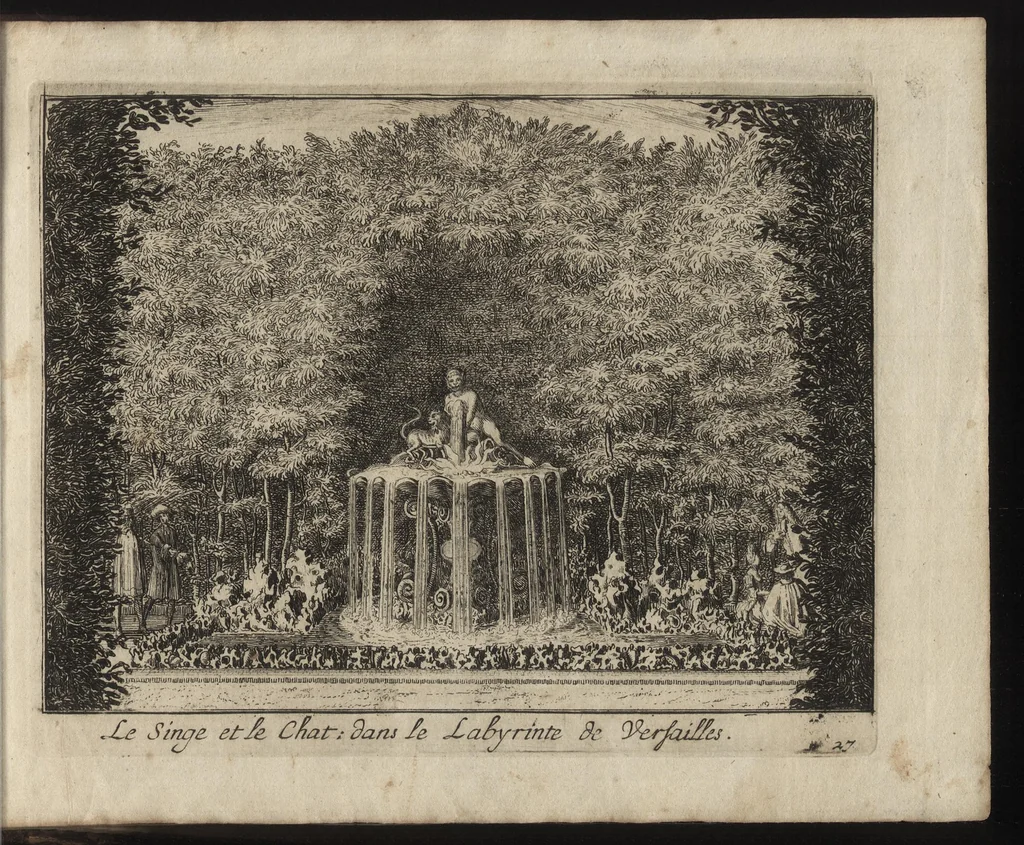 An illustration from Labyrinte de Versailles : suivant la copie à Paris, de l'Imprimerie royale, MDCXCIII, 1693, leaf 66
