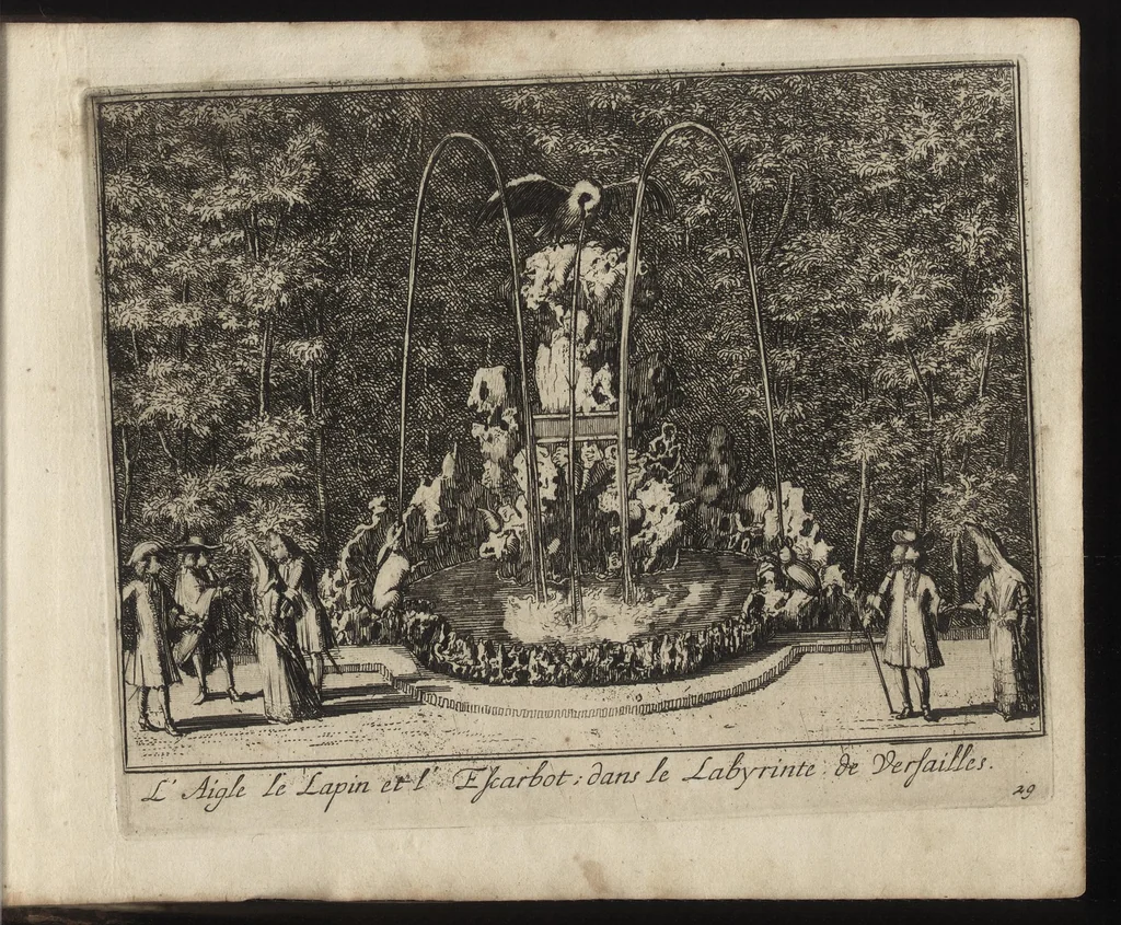 An illustration from Labyrinte de Versailles : suivant la copie à Paris, de l'Imprimerie royale, MDCXCIII, 1693, leaf 70