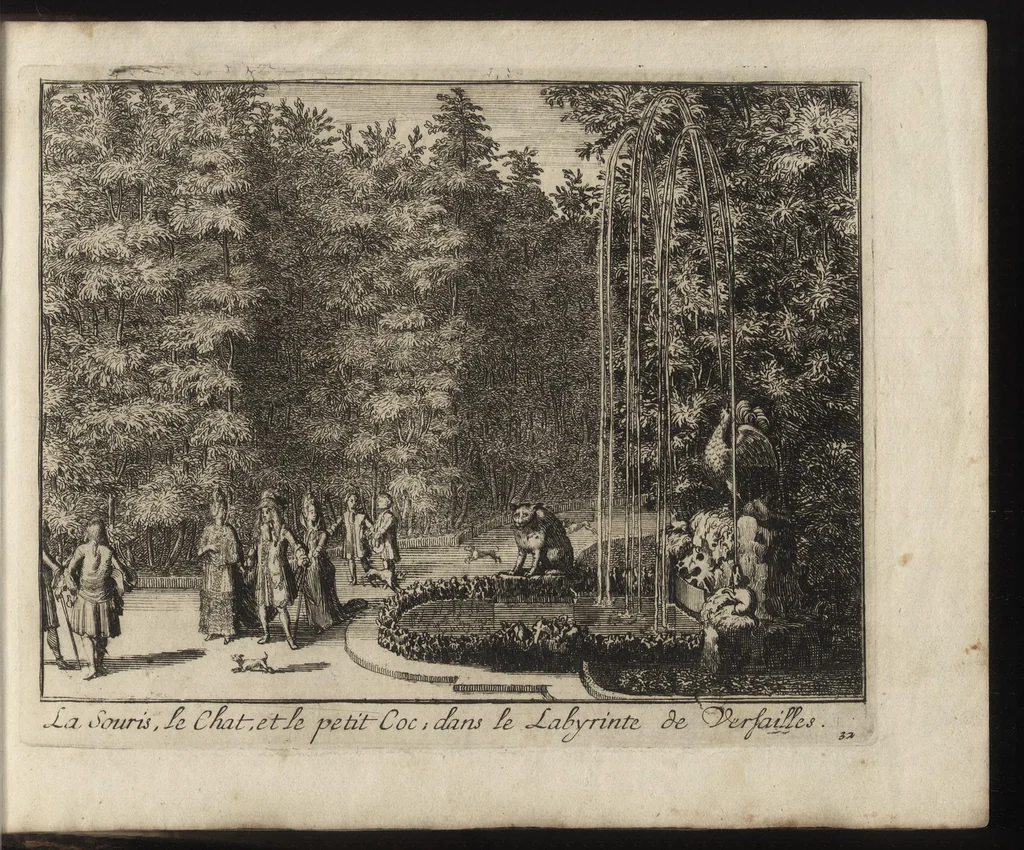 An illustration from Labyrinte de Versailles : suivant la copie à Paris, de l'Imprimerie royale, MDCXCIII, 1693, leaf 74