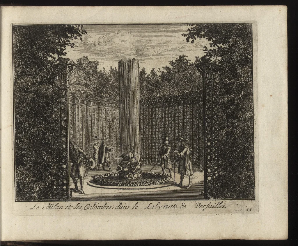 An illustration from Labyrinte de Versailles : suivant la copie à Paris, de l'Imprimerie royale, MDCXCIII, 1693, leaf 76