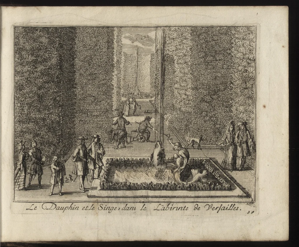 An illustration from Labyrinte de Versailles : suivant la copie à Paris, de l'Imprimerie royale, MDCXCIII, 1693, leaf 78