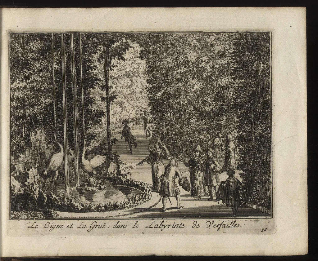 An illustration from Labyrinte de Versailles : suivant la copie à Paris, de l'Imprimerie royale, MDCXCIII, 1693, leaf 82