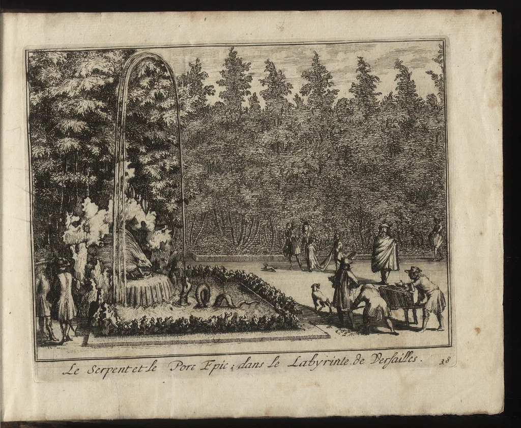 An illustration from Labyrinte de Versailles : suivant la copie à Paris, de l'Imprimerie royale, MDCXCIII, 1693, leaf 86