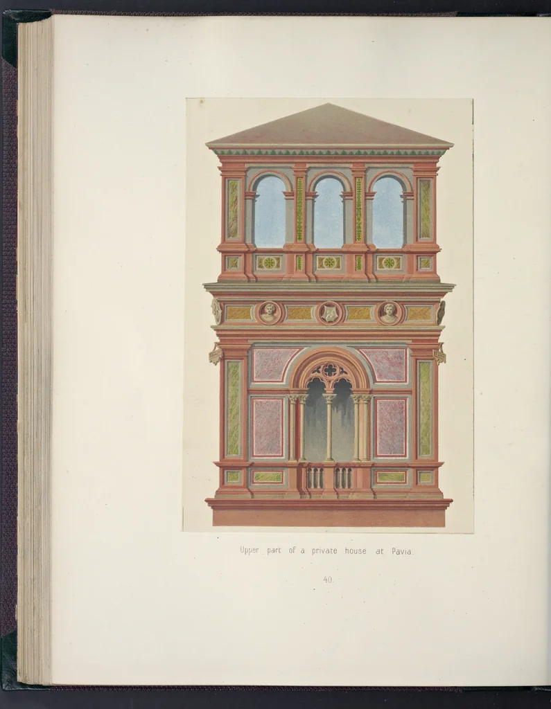 An illustration from The terra-cotta architecture of North Italy (XIIth-XVth centuries) : pourtrayed [sic] as examples for imitation in other countries, 1867, leaf 153