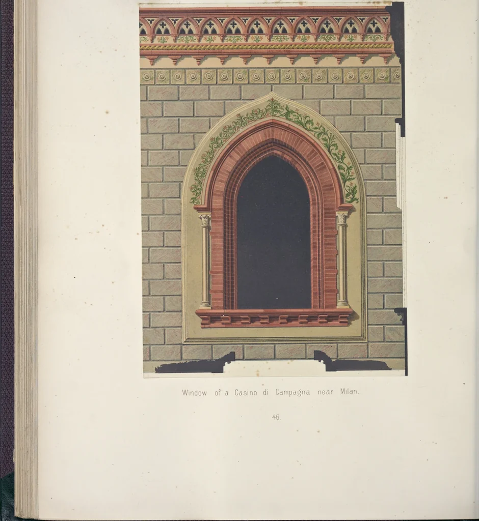 An illustration from The terra-cotta architecture of North Italy (XIIth-XVth centuries) : pourtrayed [sic] as examples for imitation in other countries, 1867, leaf 177
