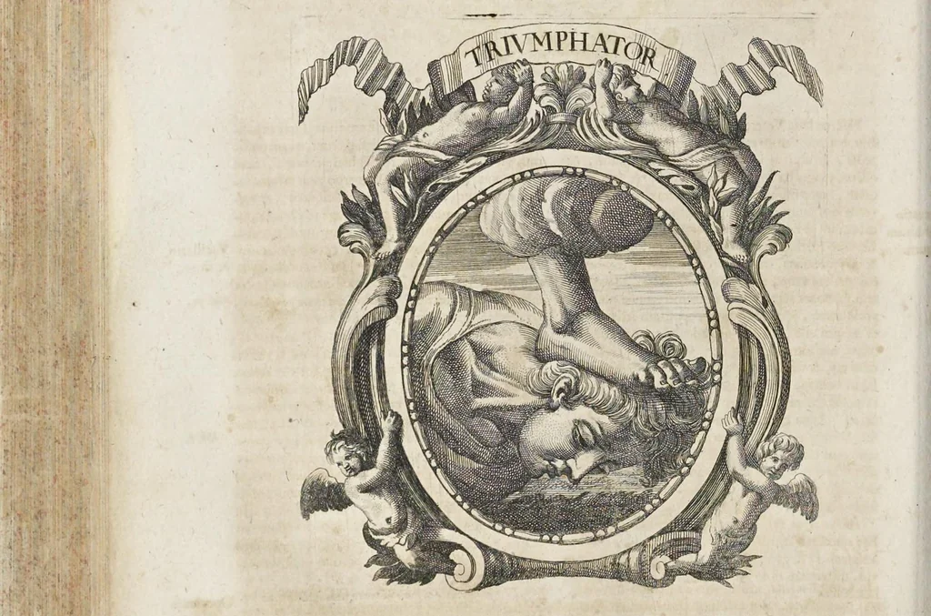 An illustration from Homo et ejus partes figuratus & symbolicus, anatomicus, rationalis, moralis, mysticus, politicus, & legalis : collectus et explicatus cum figuris, symbolis, anatomiis ... reflexionibus et declarationibus tam ex sacris quàm profanis auctoribus desumptis, 1695, leaf 375