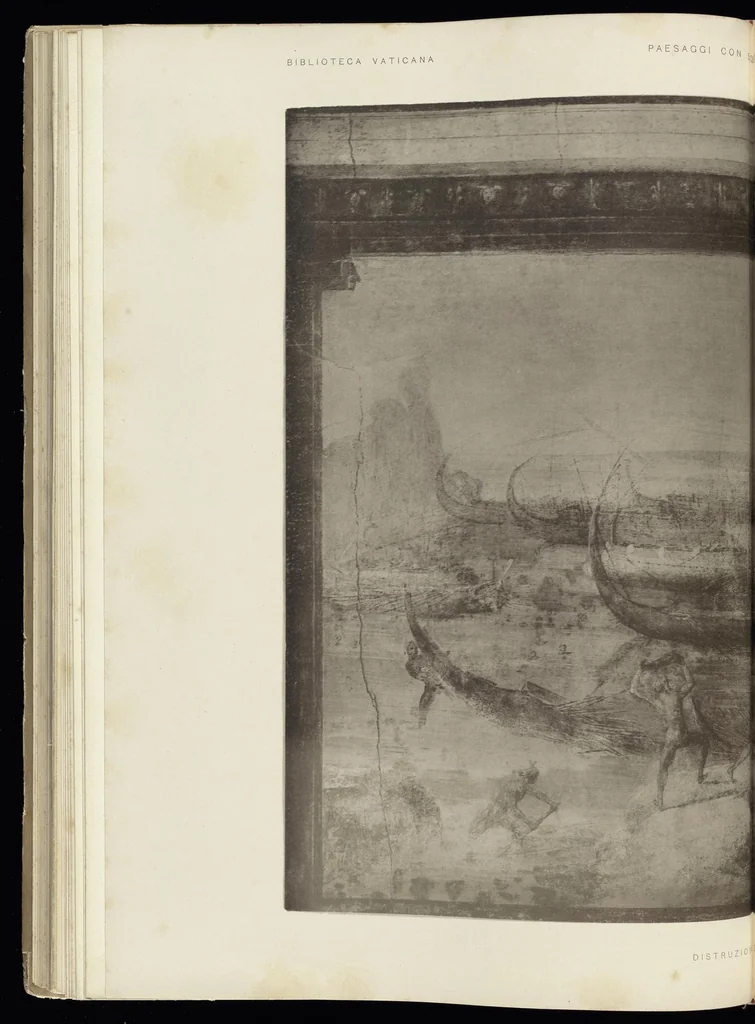 An illustration from Le Nozze Aldobrandine : i paesaggi con scene dell'Odissea e le altre pitture murali antiche conservate nella Biblioteca Vaticana e nei musei pontifici, 1907, leaf 169