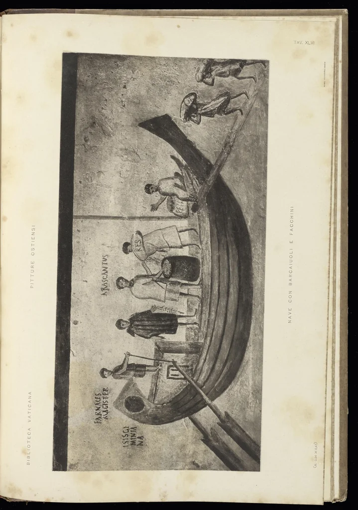 An illustration from Le Nozze Aldobrandine : i paesaggi con scene dell'Odissea e le altre pitture murali antiche conservate nella Biblioteca Vaticana e nei musei pontifici, 1907, leaf 242