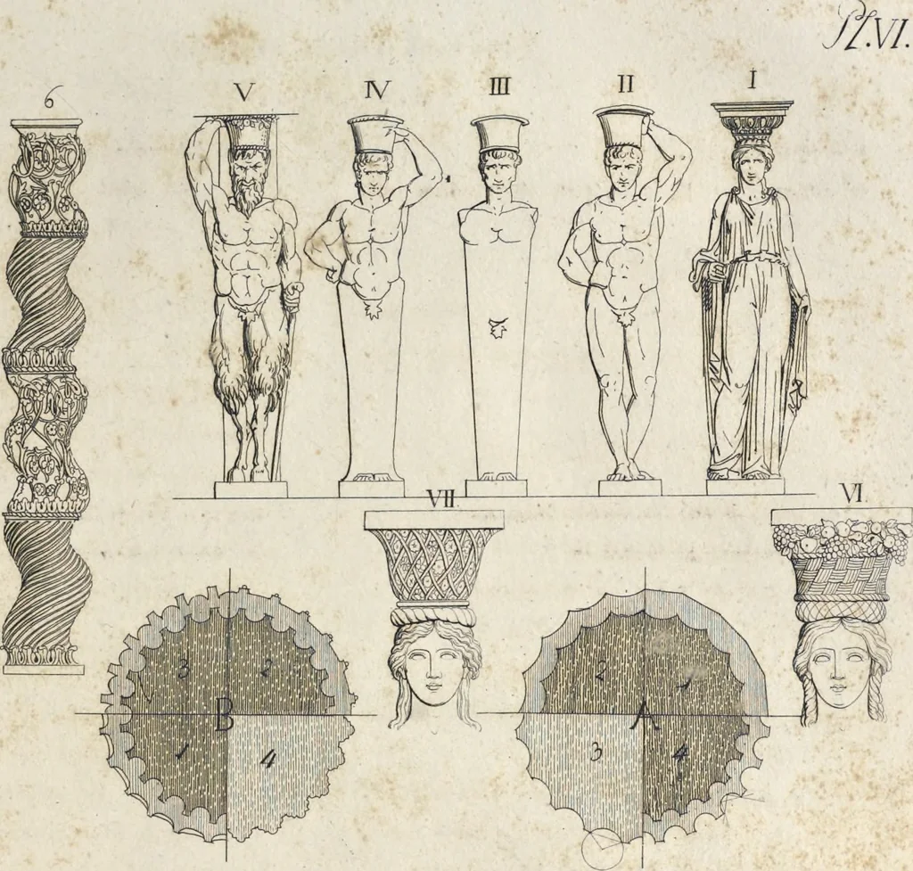 An illustration from Die Baukunst nach den Grundsätzen der Alten, 1809, leaf 284