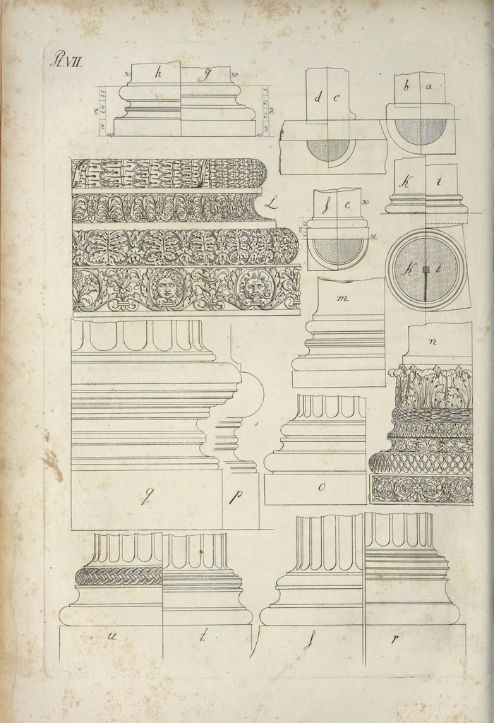 An illustration from Die Baukunst nach den Grundsätzen der Alten, 1809, leaf 287