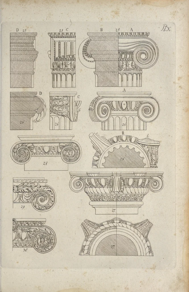 An illustration from Die Baukunst nach den Grundsätzen der Alten, 1809, leaf 296