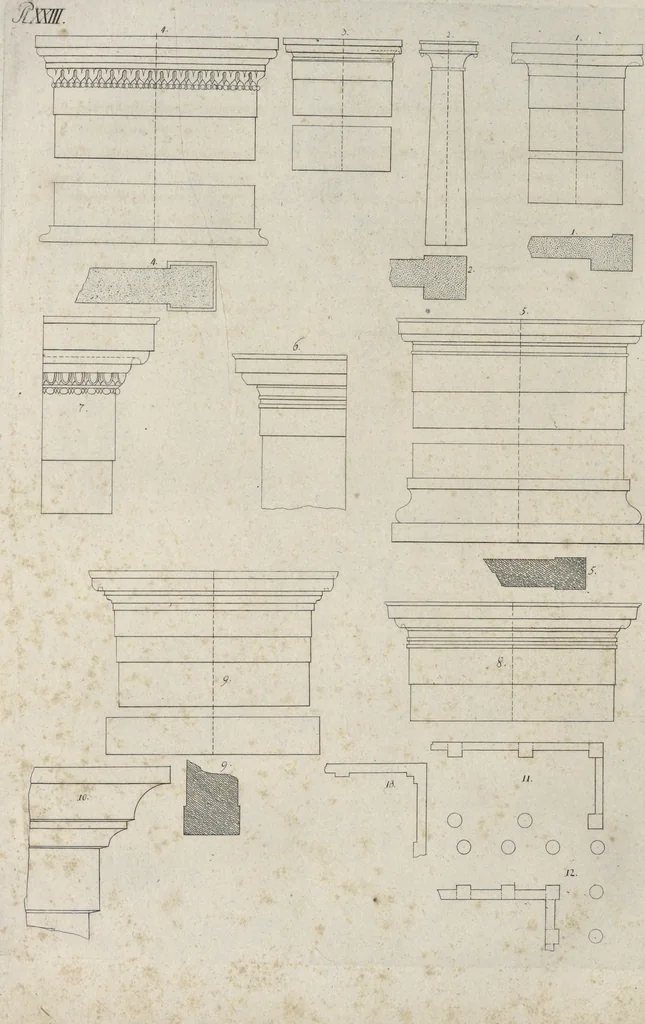 An illustration from Die Baukunst nach den Grundsätzen der Alten, 1809, leaf 335
