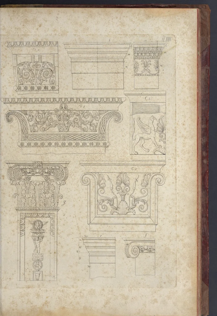 An illustration from Die Baukunst nach den Grundsätzen der Alten, 1809, leaf 338