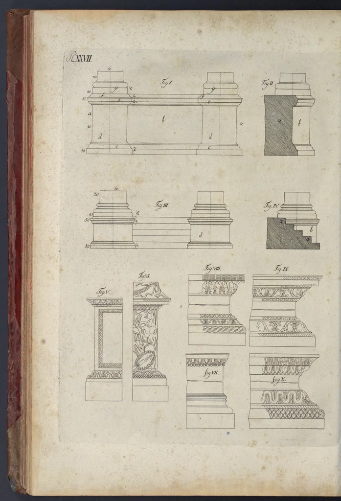 An illustration from Die Baukunst nach den Grundsätzen der Alten, 1809, leaf 347