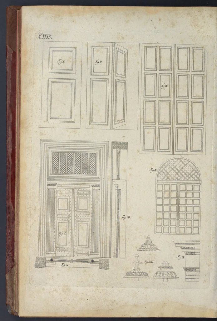An illustration from Die Baukunst nach den Grundsätzen der Alten, 1809, leaf 383