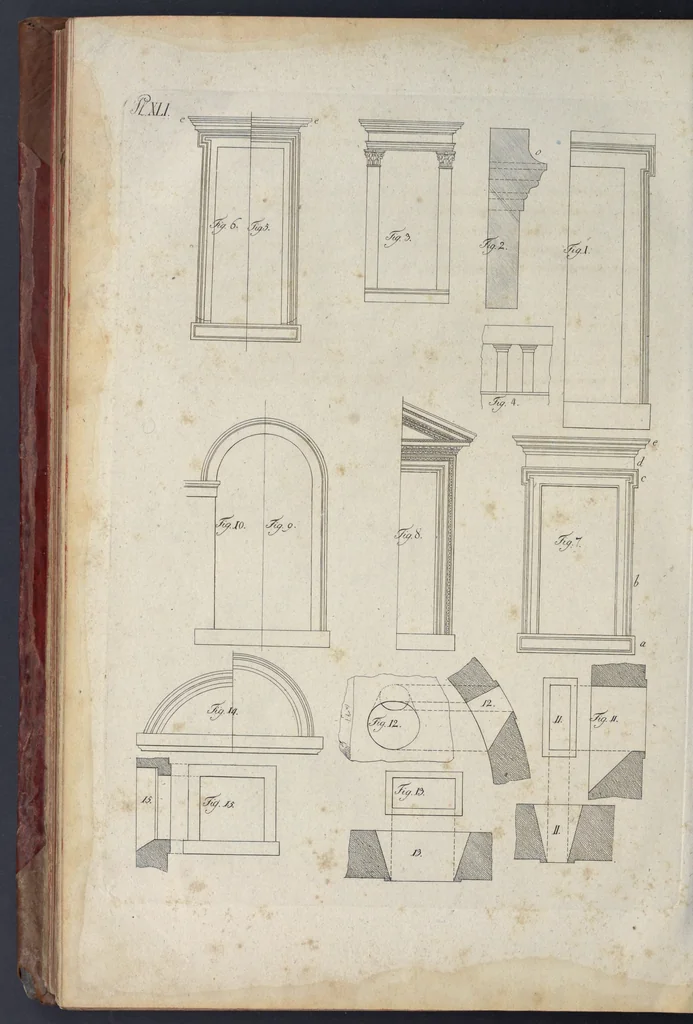 An illustration from Die Baukunst nach den Grundsätzen der Alten, 1809, leaf 389