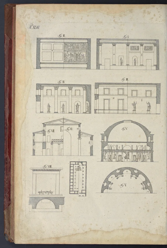An illustration from Die Baukunst nach den Grundsätzen der Alten, 1809, leaf 407